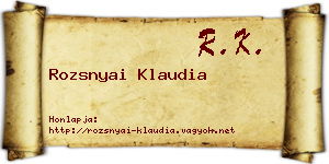 Rozsnyai Klaudia névjegykártya