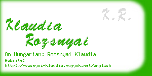 klaudia rozsnyai business card